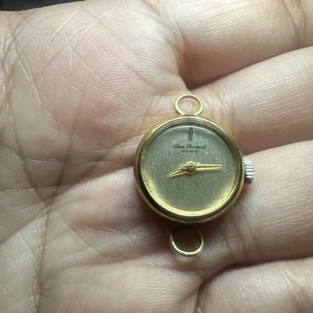 Working Jean Bernard Dial Ladies Wrist Watch - Manual Winding Gold Tone 18mm Run